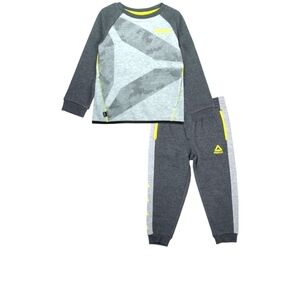 Reebok Toddler Boys Active Fleece Crewneck Long Sleeve Outfit 4T Grey NWT